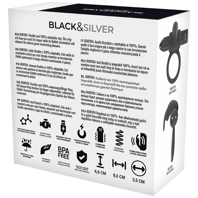 BLACK&SILVER - BURTON FJERNBETJENING COCKRING WATCHME