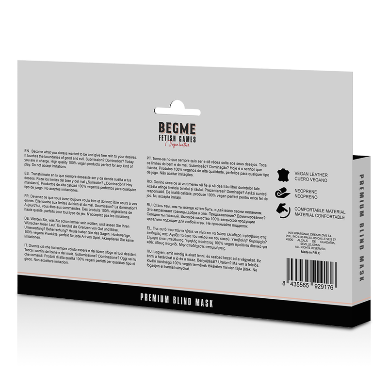 BEGME - BLACK EDITION PREMIUM BLINDMASKE MED NEOPRENFORING