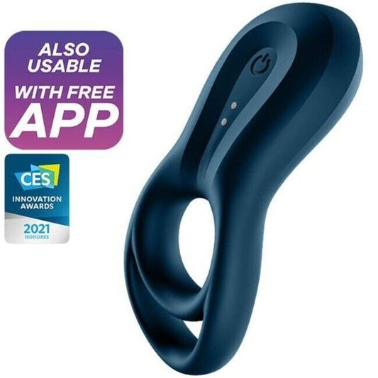 TILFREDSHEDENDE - EPISK DUO RING VIBRATOR APP BLÅ