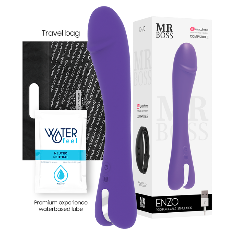 MR BOSS - VIBRATEUR ENZO WATCHME COMPATIBLE AVEC LA TECHNOLOGIE SANS FIL
