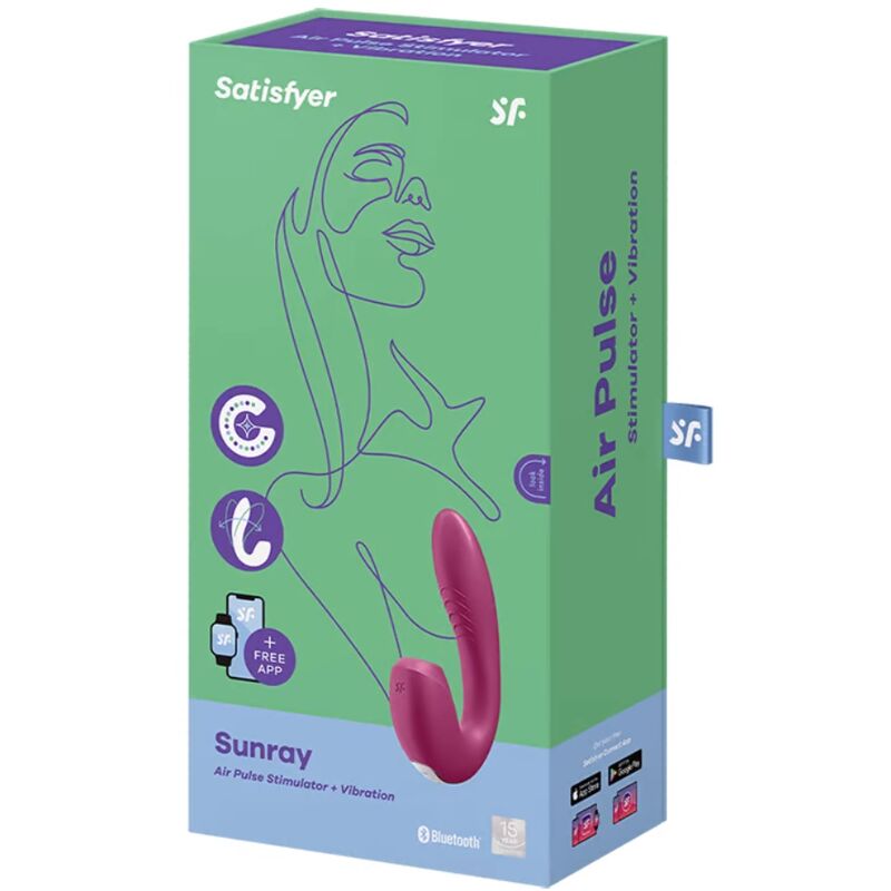 SATISFYER - STIMULATEUR ET VIBRATEUR SUNRAY APPLICATION ROUGE