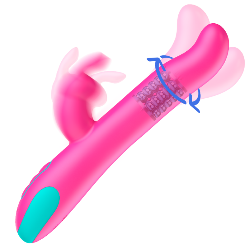 HAPPY LOKY - PLUTO RABBIT VIBRATOR & ROTATOR WATCHME TRÅDLØS TEKNOLOGI KOMPATIBEL