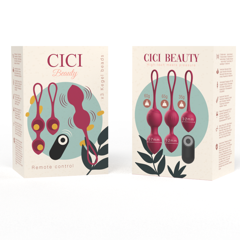 CICI BEAUTY - PREMIUM SILICONE 3 VIBRATENDE KEGEL BEADS FJERNBETJENING