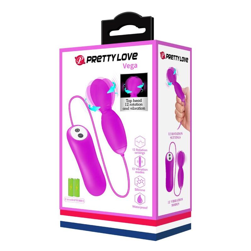 PRETTY LOVE - VEGA MASSEUR ROTATIF ET VIBRANT 12 FONCTIONS FUCHSIA