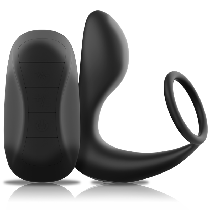 SORT&SØLV - FJERNBETJENING ANAL MASSAGER GENOPLADELIG SILIKONE SORT