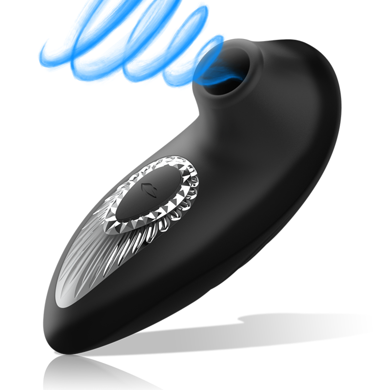 BLACK&SILVER - DRAKE DELUXE VIBRATEUR À SUCER RECHARGEABLE EN SILICONE NOIR