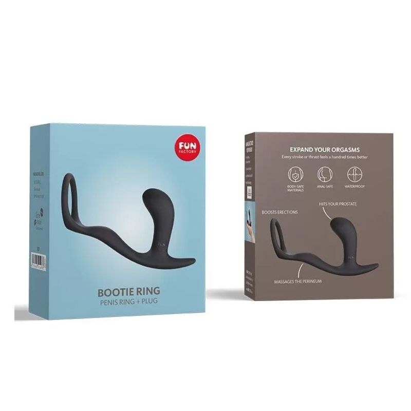 FUN FACTORY - BOOTIE RING LOVERING AVEC PLUG ANALÉTIQUE ARDOISE