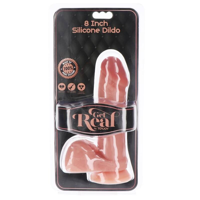 BLI RIGTIG - SILIKONE DILDO 20,5 CM W BALLS SKIN