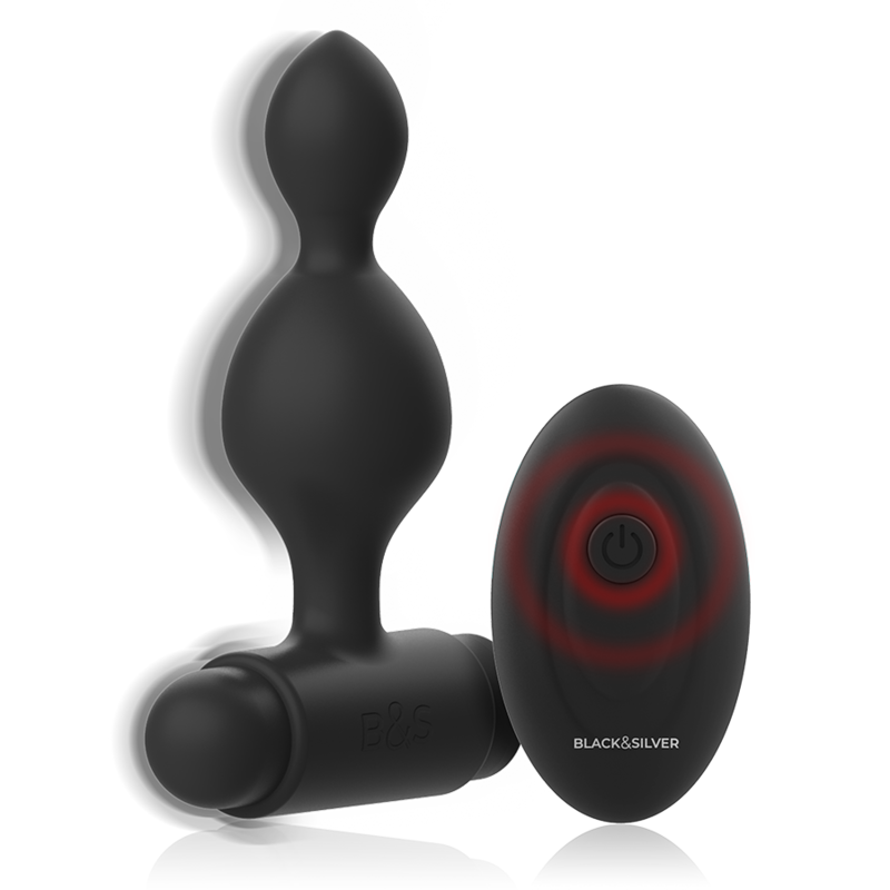 BLACK&SILVER - TUCKER SMALL SILIKONE ANAL STIK FJERNBETJENING