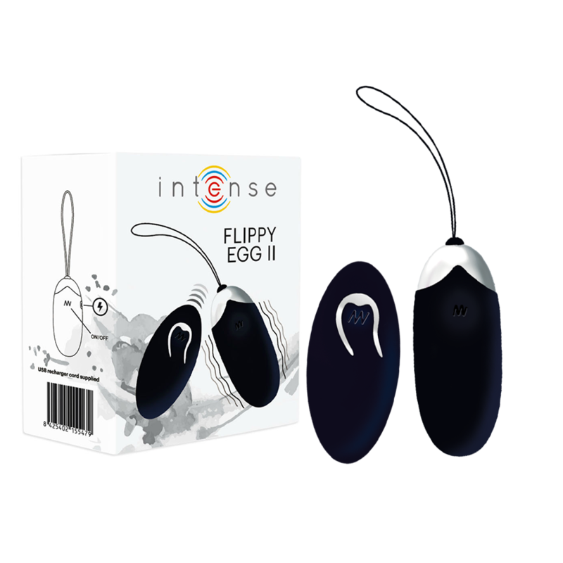 INTENSE - FLIPPY II ŒUF VIBRANT AVEC TÉLÉCOMMANDE NOIR