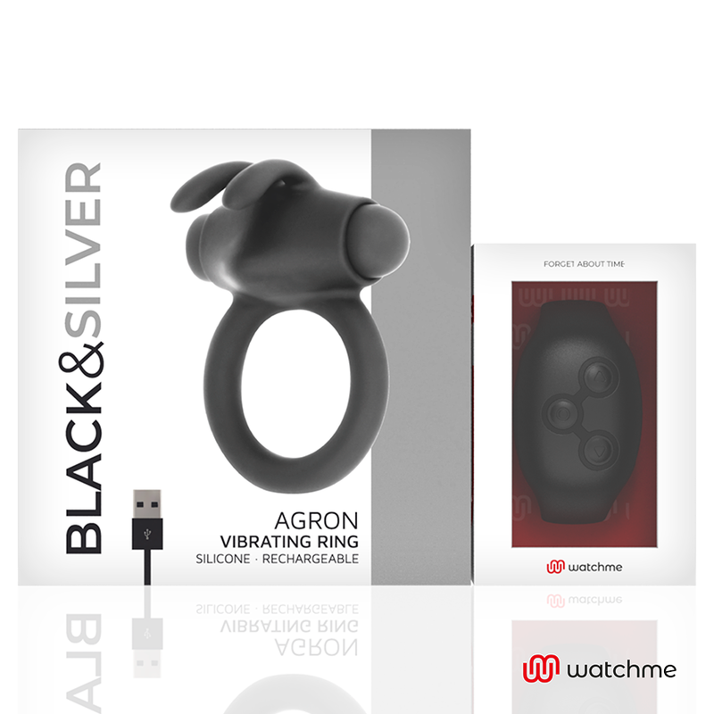 BLACK&SILVER - AGRON FJERNBETJENING COCKRING WATCHME