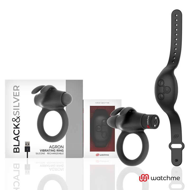 BLACK&SILVER - AGRON FJERNBETJENING COCKRING WATCHME