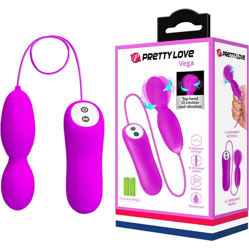 PRETTY LOVE - VEGA MASSEUR ROTATIF ET VIBRANT 12 FONCTIONS FUCHSIA