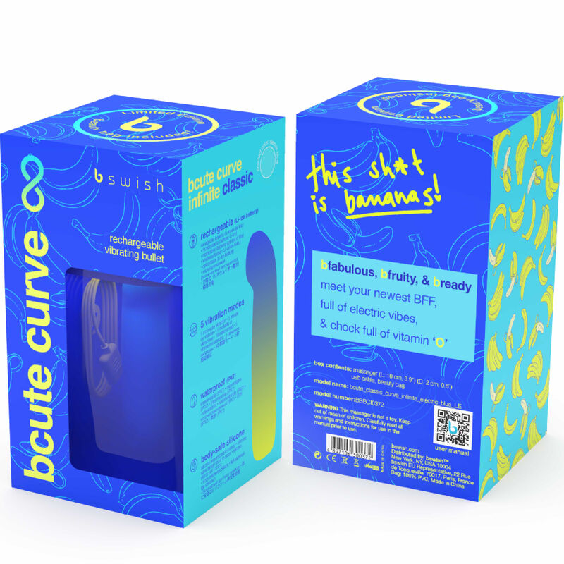 B SWISH - BCUTE CURVE INFINITE CLASSIC ÉDITION LIMITÉE VIBRATEUR RECHARGEABLE EN SILICONE BLEU