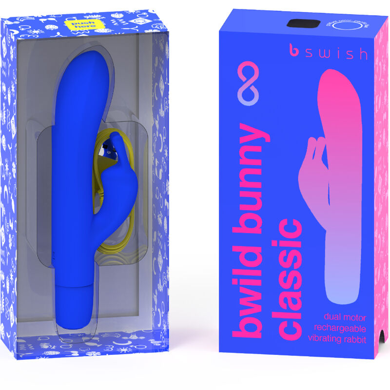 B SWISH - BWILD BUNNY UENDELIG KLASSISK GENOPLADELIG VIBRATOR BLÅ SILIKONE