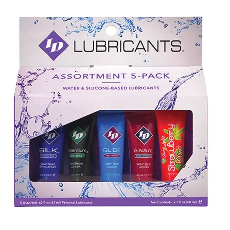ID JUICY LUBE - ASSORTERET 5X SMØREMIDDEL RØR PAKKE 12 ML