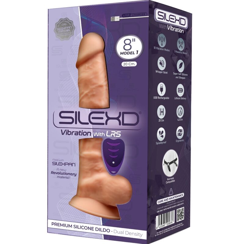 SILEXD - MODEL 1 REALISTISK PENISVIBRATOR SILIKONE PREMIUM SILEXPAN FJERNBETJENING 20 CM