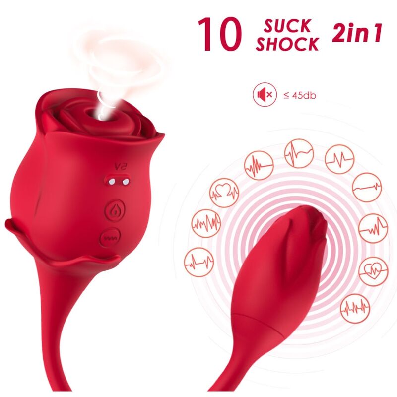 ARMONY - ROSE LICKING VIBRATING DE CLIT & VIBRATOR 10 MODES RØD