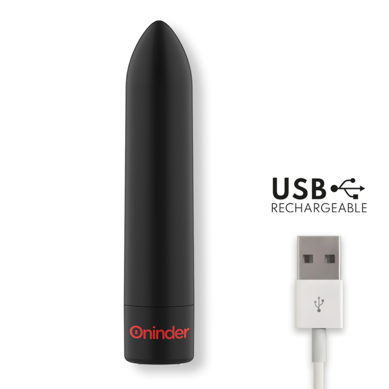 ONINDER - VIBRATEUR BERLIN BULLET NOIR 9 MODES 8,5 X 2 CM - APPLICATION GRATUITE