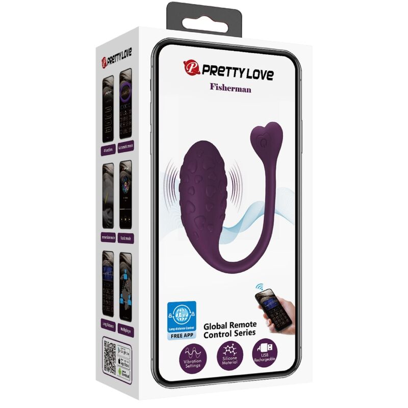 PRETTY LOVE - ŒUF VIBRANT CONTRÔLÉ PAR L'APPLICATION FISHERMAN LILA
