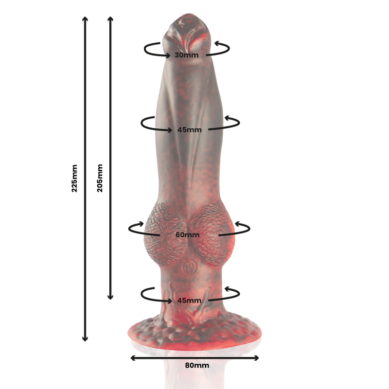 EPIC - PROMETHEUS DILDO TITAN IN FLAMES TÉLÉCOMMANDE RECHARGEABLE