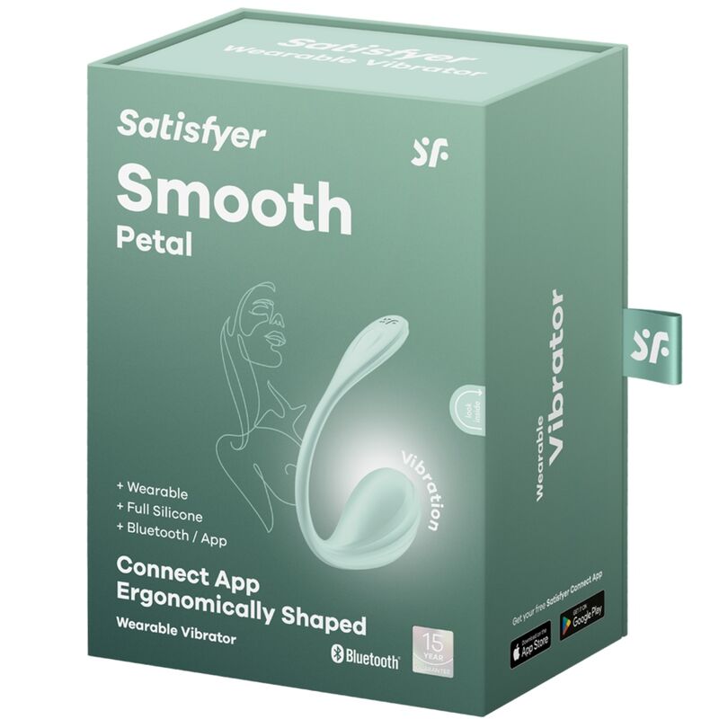 SATISFYER - STIMULATEUR DE POINT G SMOOTH PETAL VERT D'EAU APPLICATION GRATUITE