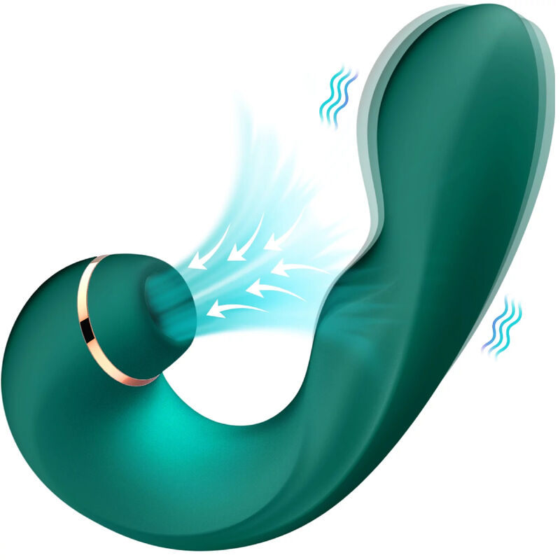 ARMONY - VIBRATEUR ET SUCCION FLEXIBLE VERT