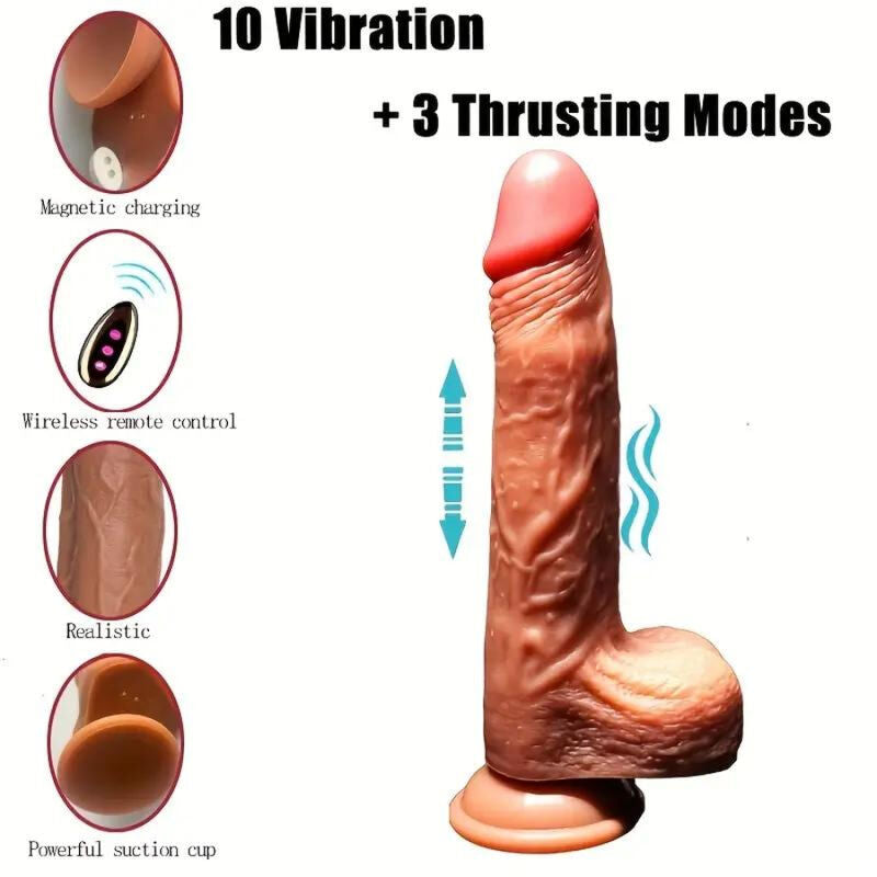 ARMONY - REALISTISK DILDO VIBRATOR & SKØVENDE FJERNBETJENING 22,5 CM