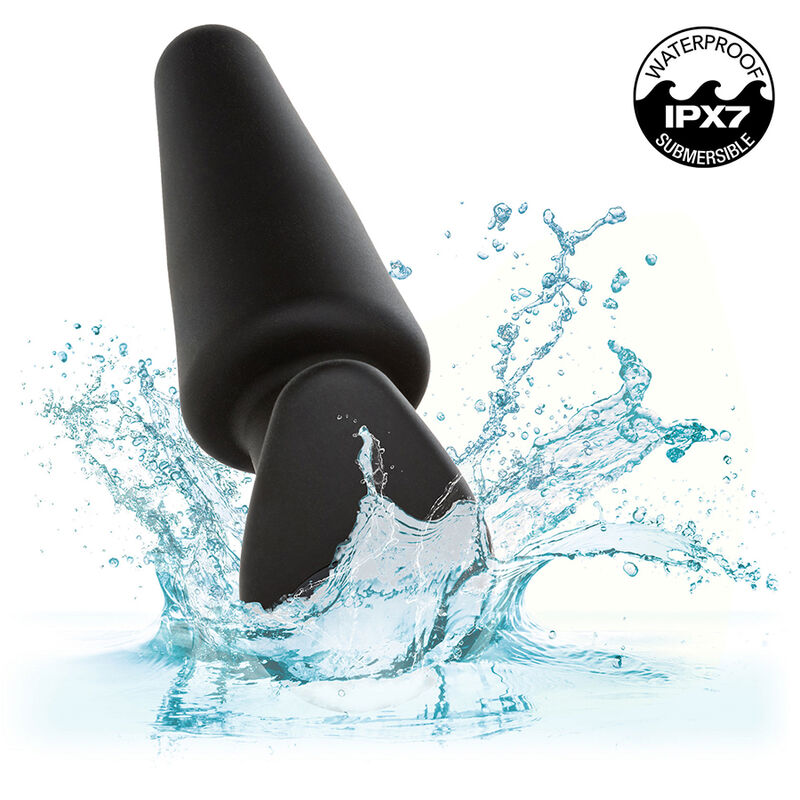 CALEXOTICS - ROCK BUND TAPERED ANAL PLUG 10 VIBRACIONES SILIKONE SORT