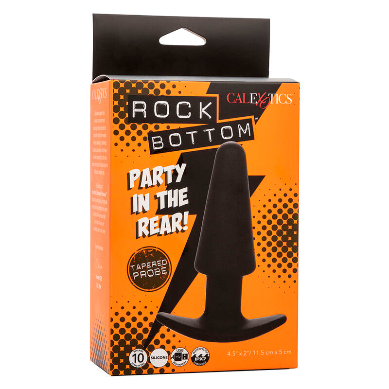 CALEXOTICS - ROCK BUND TAPERED ANAL PLUG 10 VIBRACIONES SILIKONE SORT