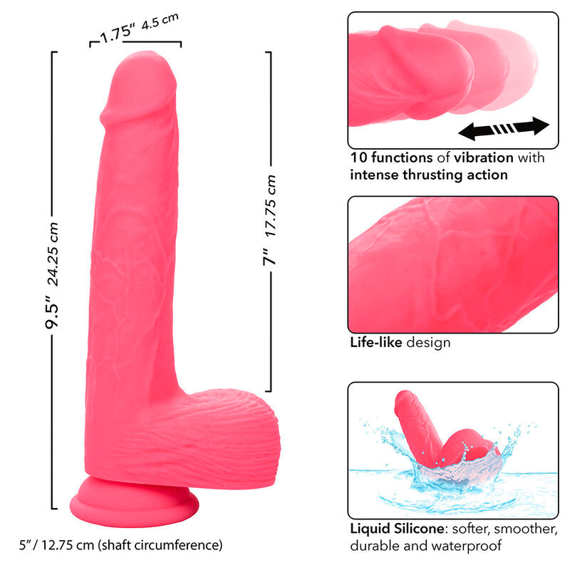 CALEXOTICS - VIBRATEUR RÉALISTE À CLOUS 10 VIBRATIONS ROSE
