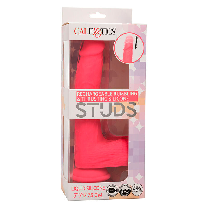CALEXOTICS - VIBRATEUR RÉALISTE À CLOUS 10 VIBRATIONS ROSE