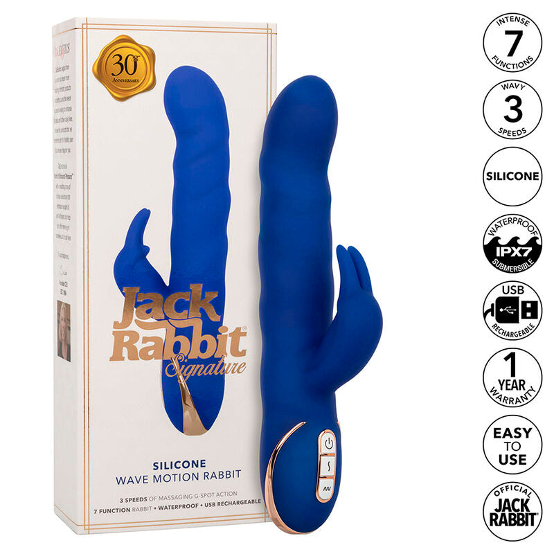 CALEXOTICS - JACK RABBIT VIBRATOR WAVE MOTION BLÅ