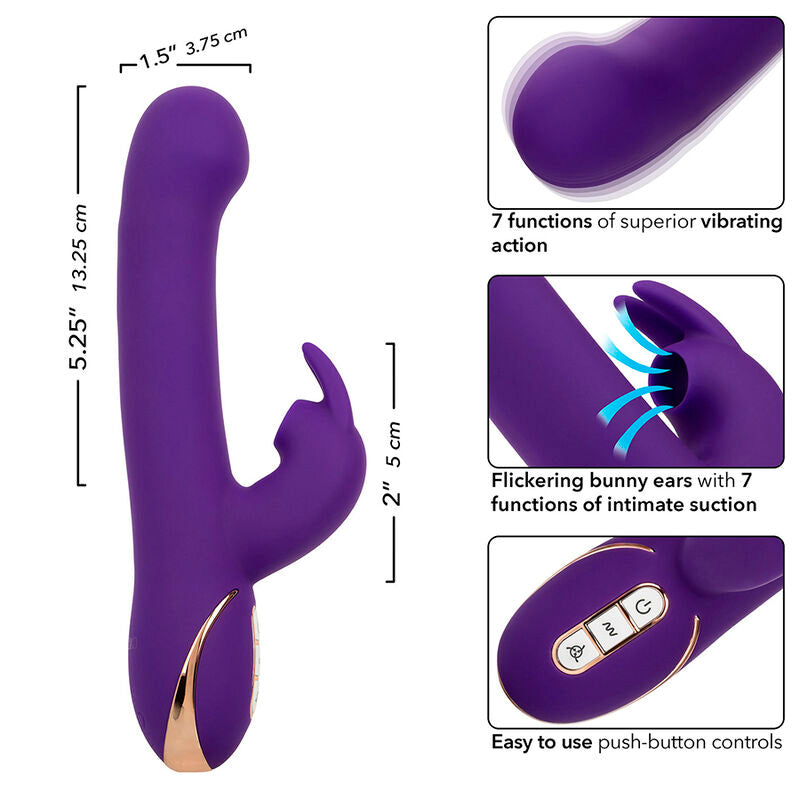 CALEXOTICS - JACK RABBIT VIBRATEUR & STIMULATEUR 7 MODES DE VIBRATIONS ET D'ASPIRATION BLEU