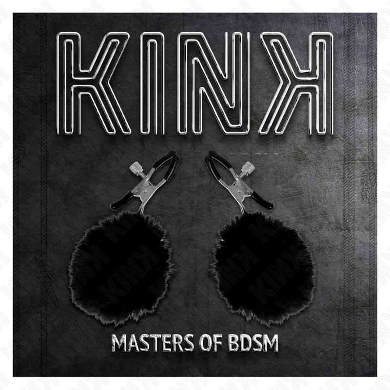 KINK - FAUX FUR BALL NIPPLE KLEMME SORT 6 CM