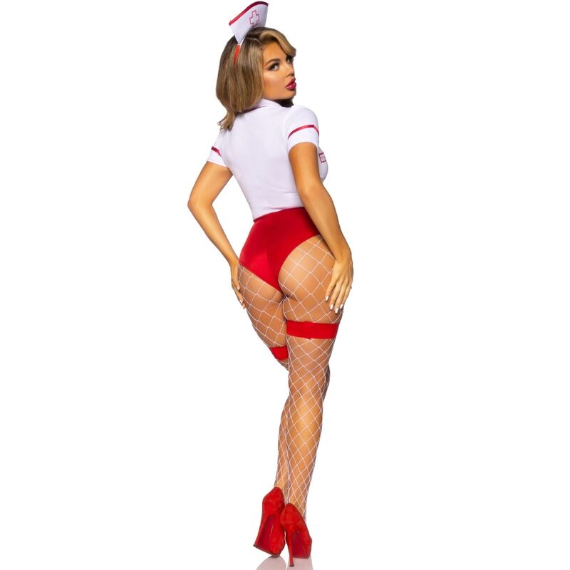 LEG AVENUE - SEXY SYGEPLEJE KOSTUME RØD/HVID S