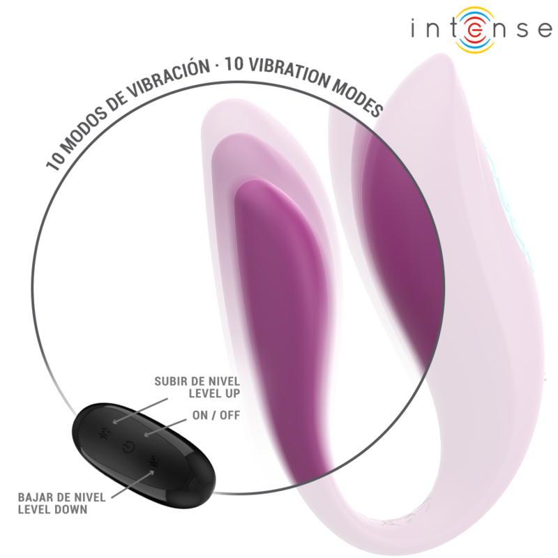 INTENSE - ANNIE U-FORMET VIBRATOR OG STIMULATOR LILLA FJERNBETJENING