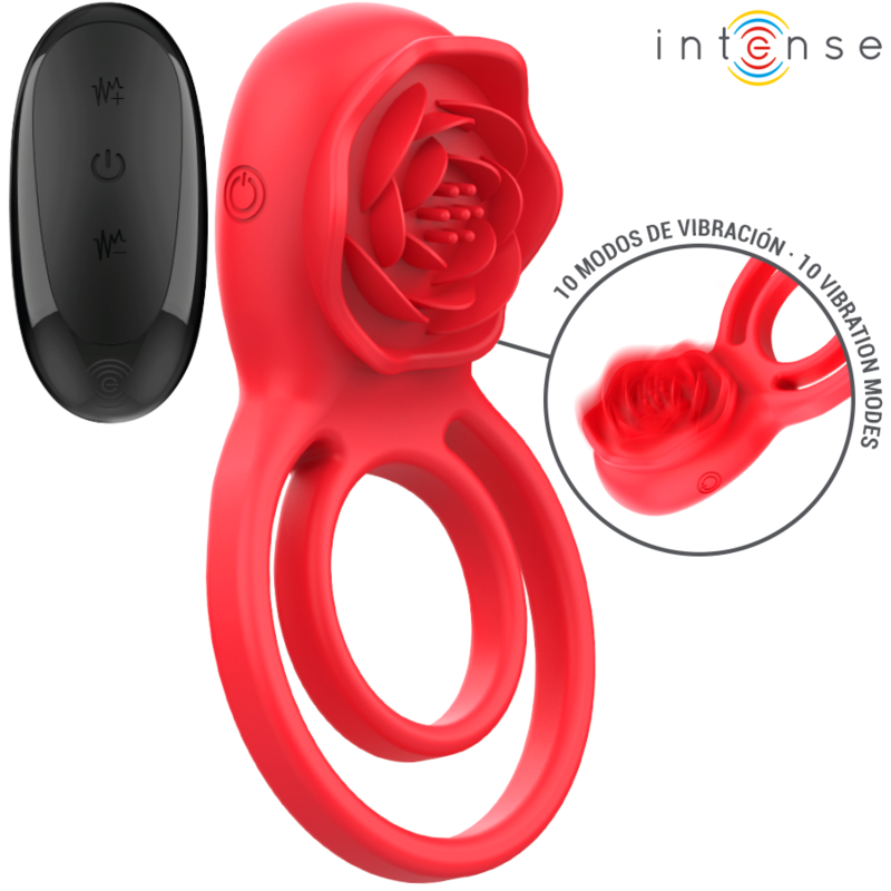 INTENSE - STIMULATEUR GAIL ROSE 10 VIBRATIONS TÉLÉCOMMANDE ROUGE
