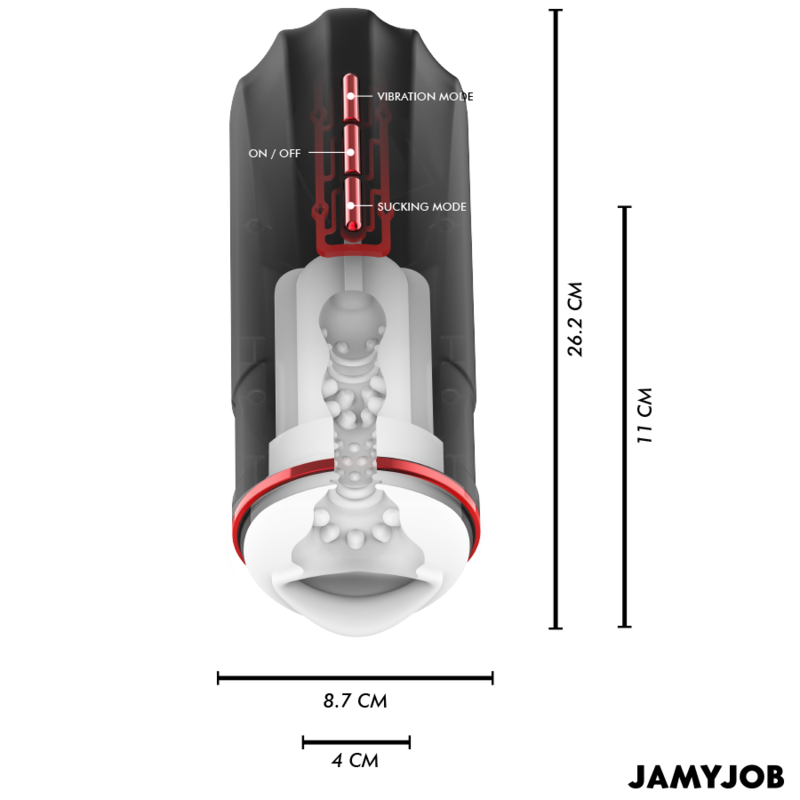 JAMYJOB - MEGABITE AUTOMATIC MOUTH MASTURBATOR 5 SUGE- OG VIBRATIONSFUNKTIONER