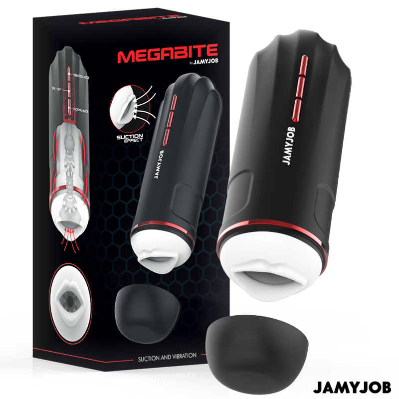 JAMYJOB - MEGABITE AUTOMATIC MOUTH MASTURBATOR 5 SUGE- OG VIBRATIONSFUNKTIONER