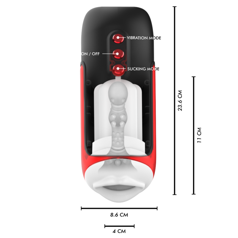 JAMYJOB - MASTURBATEUR BUCCAL AUTOMATIQUE BLAZE 5 MODES D'ASPIRATION ET DE VIBRATION