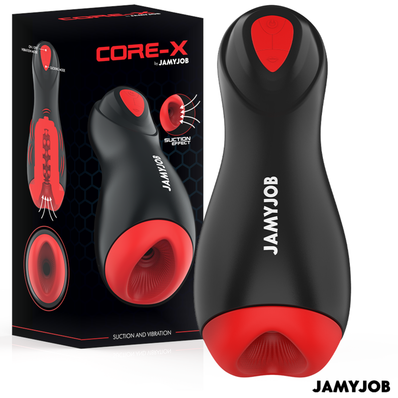 JAMYJOB - CORE-X AUTOMATISK MASTURBATOR 5 SUGE- OG VIBRATIONSFUNKTIONER