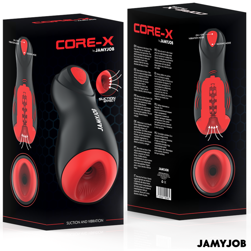 JAMYJOB - CORE-X AUTOMATISK MASTURBATOR 5 SUGE- OG VIBRATIONSFUNKTIONER