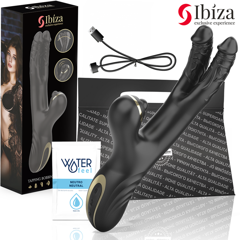 IBIZA - TO DRAGER DOBBELT VIBRATOR SORT