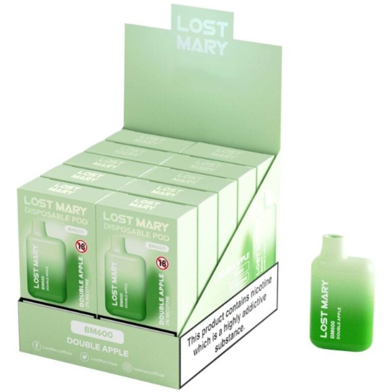 LOST MARY - BM600 NICOTINE VAPER 2% DISPOSABLE DOUBLE APPLE