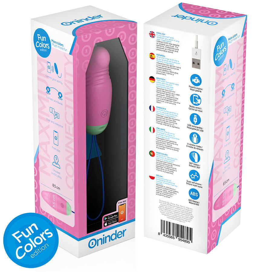 ONINDER CUTE - LOVE PLEASURE 360° VIBRATING-ROTATING SILICONE EGG - FREE GLOBAL APP