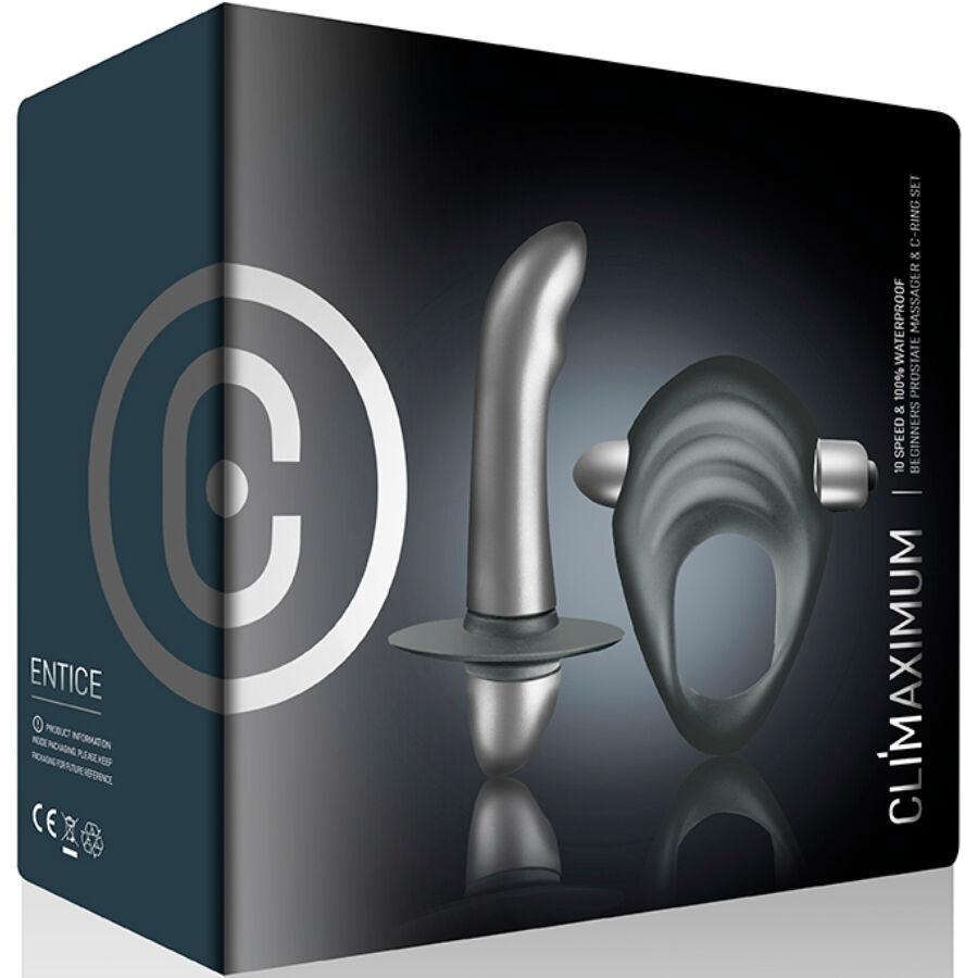 CLIMAXIMUM - ENTICE KIT COCK RING + PROSTATE VIBRATOR BEGINNERS