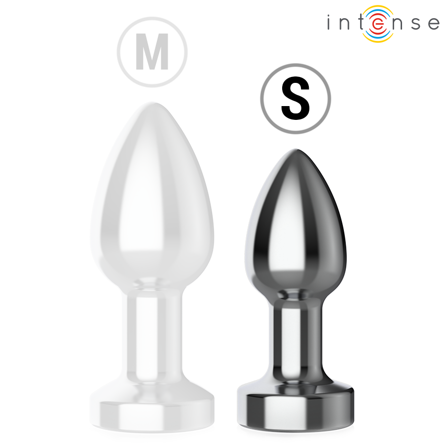 INTENSE - VIBRATING METAL ANAL PLUG WITH LED LIGHTS AND REMOTE CONTROL - SIZE S