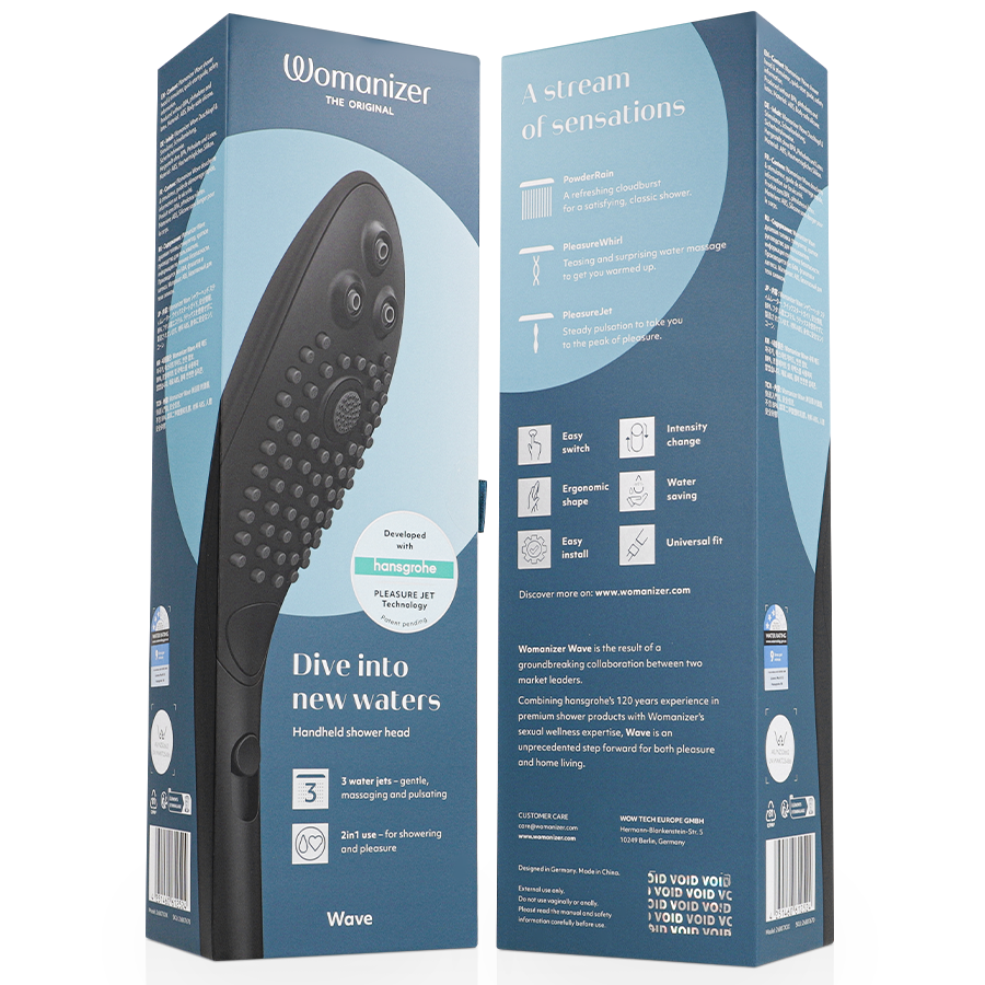 WOMANIZER - WAVE CLITORAL STIMULATING SHOWER HEAD BLACK