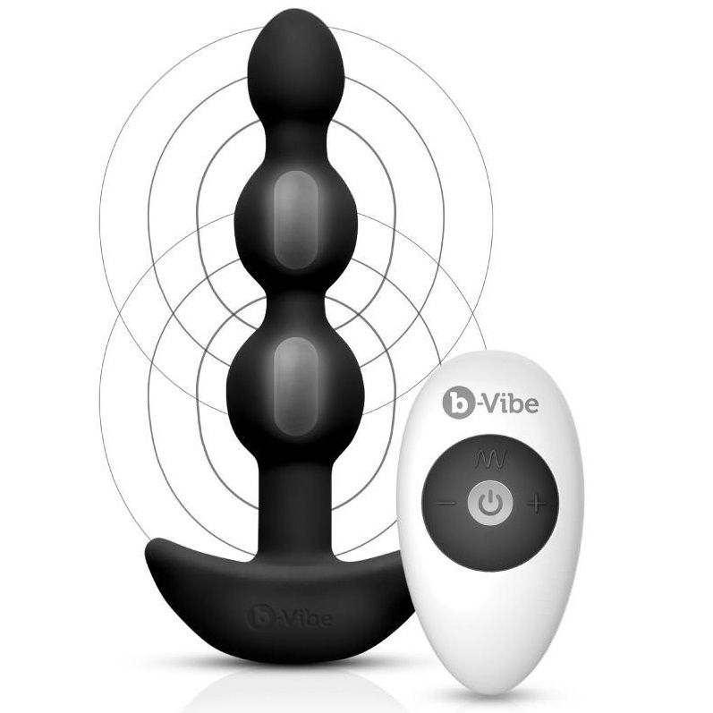 B-VIBE - TRIPLET ANAL FJERNBETJENING PERLER SORT
